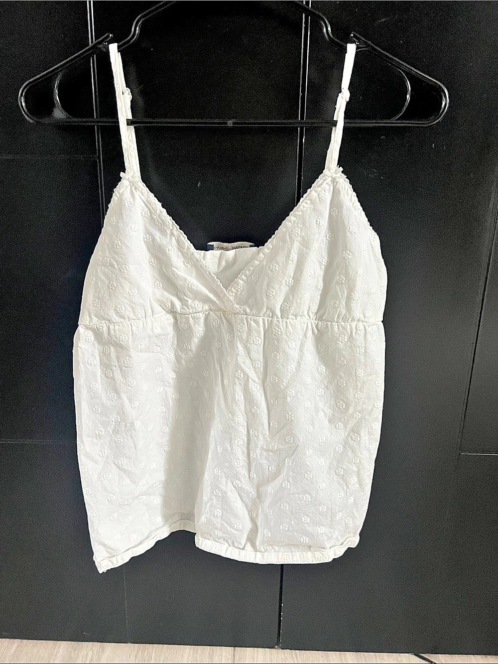 Brandy Melville Tie Back Cami White Cotton Eyelet